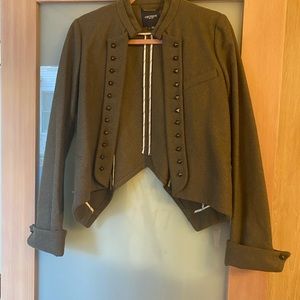 Gryphon wool cropped military jacket with studs